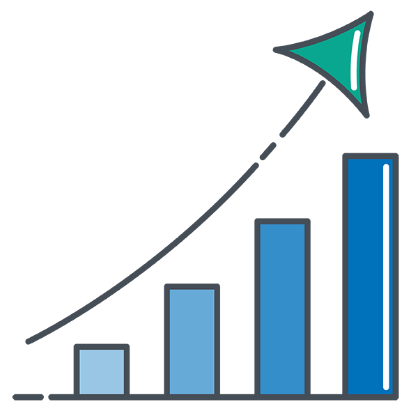 cartoon column graph shoowing trend of academic improvement