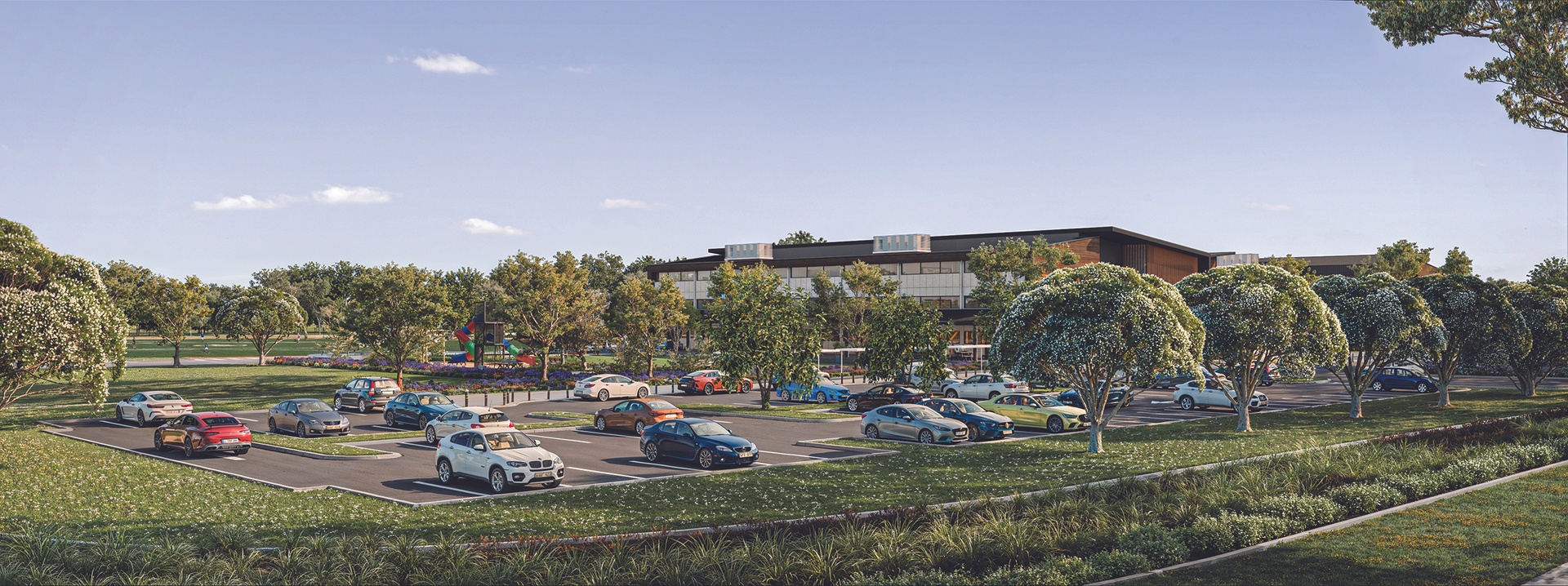 Artist’s impression showing the 10-year masterplan as viewed from Pearcedale Road