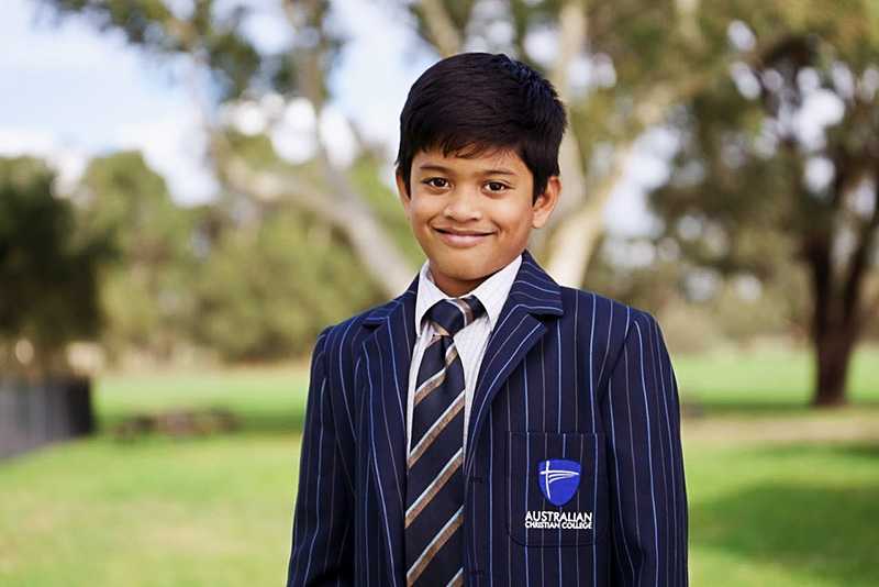 ACC Darling Downs primary student in formal uniform