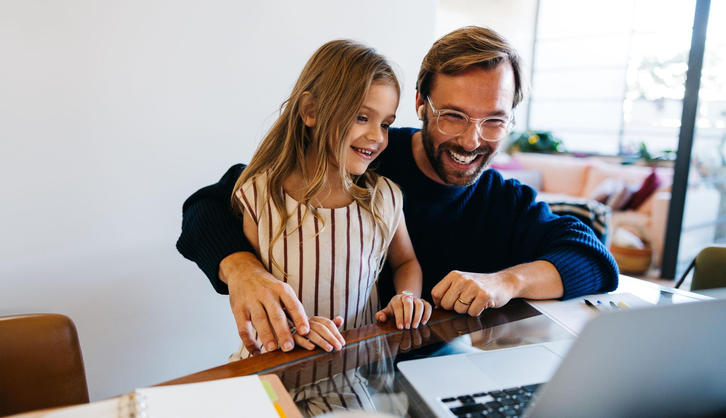 Student and parent working at home during distance education at ACC Launceston