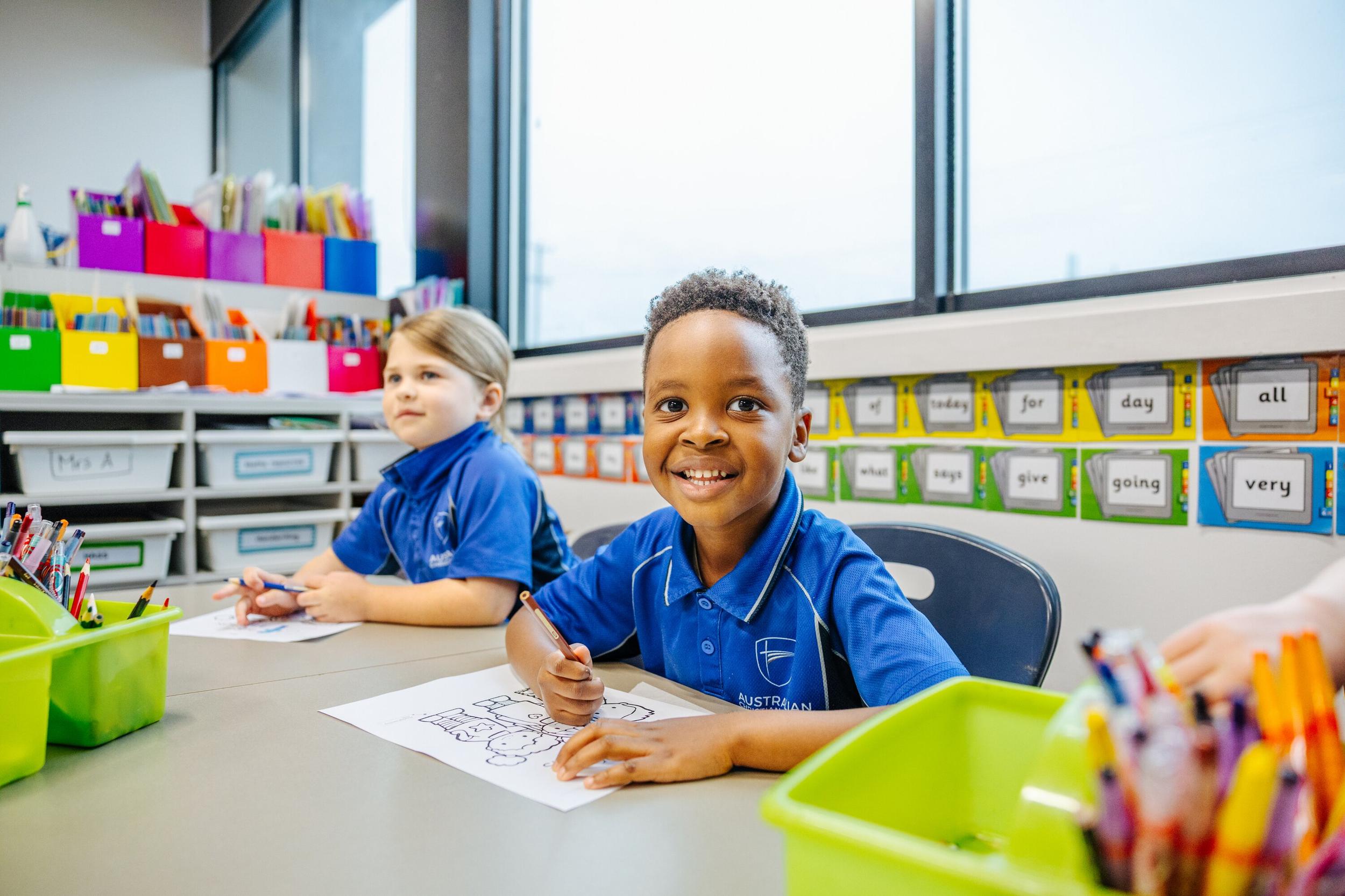 Primary students learning together in a Launceston classroom