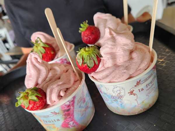 Strawberries and Cream flavoured ice-cream
