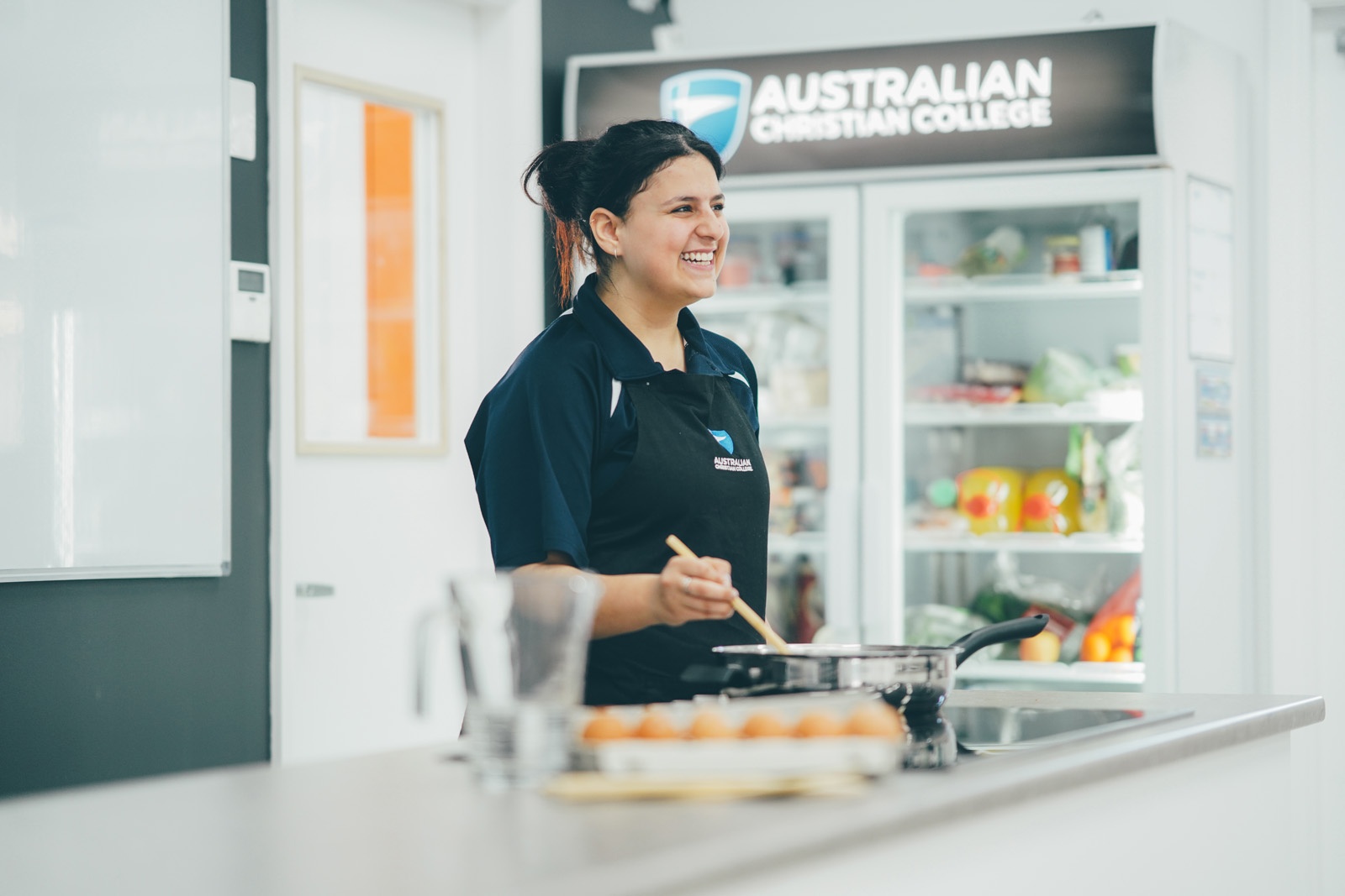 Secondary student studying food tech