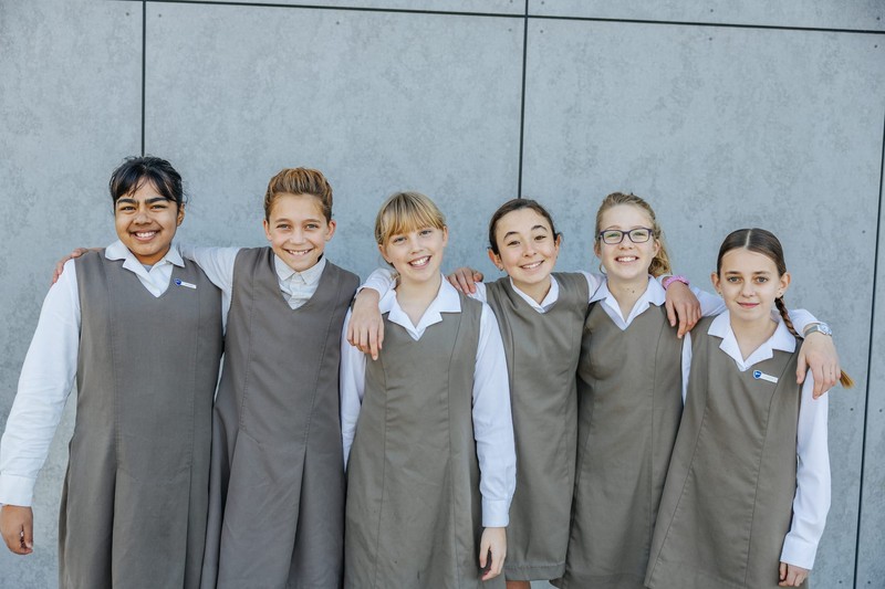 ACC Southlands Year 7 high school friends together at school in Albany
