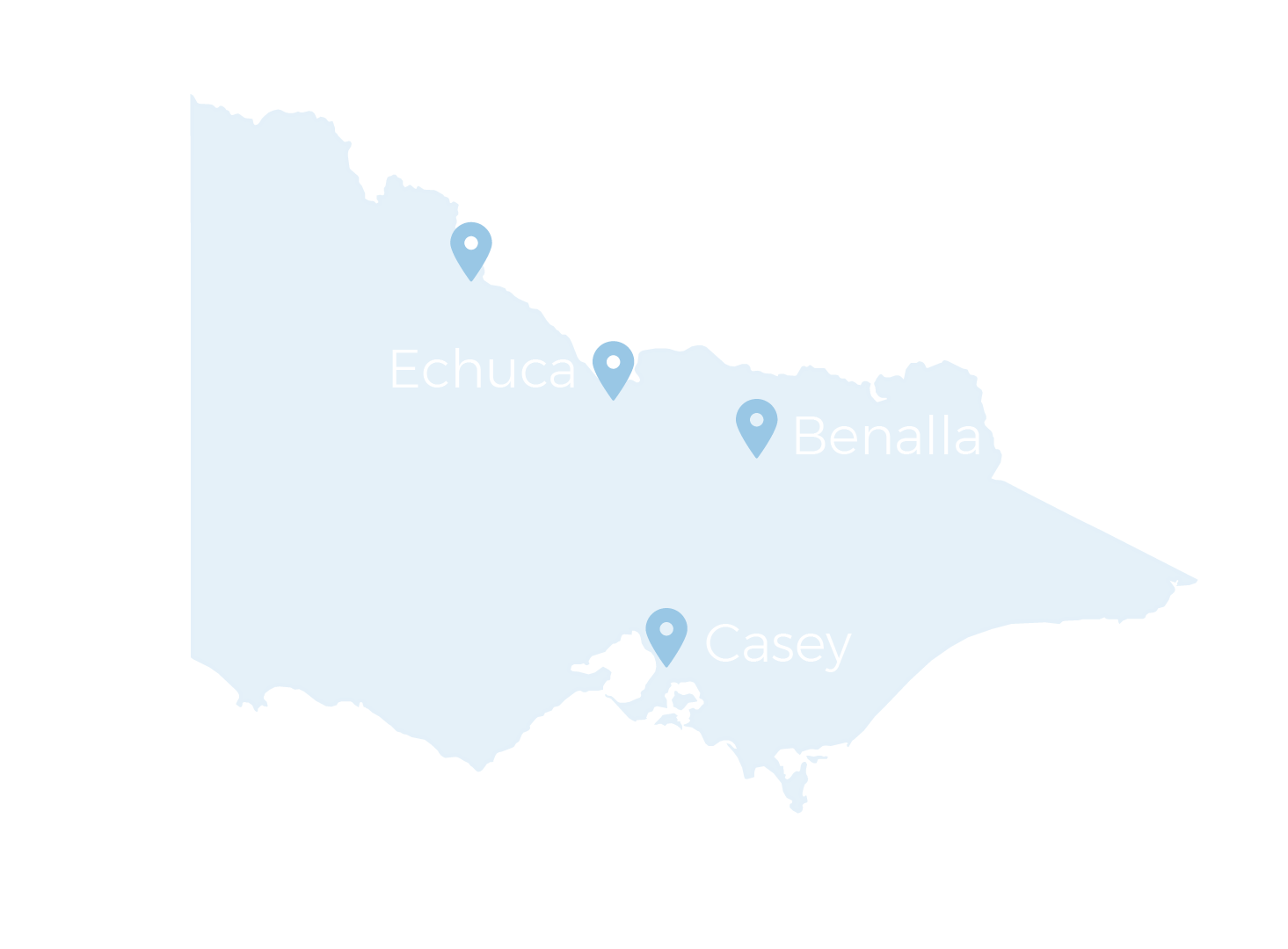 Map of ACC Victoria school campuses across Victoria