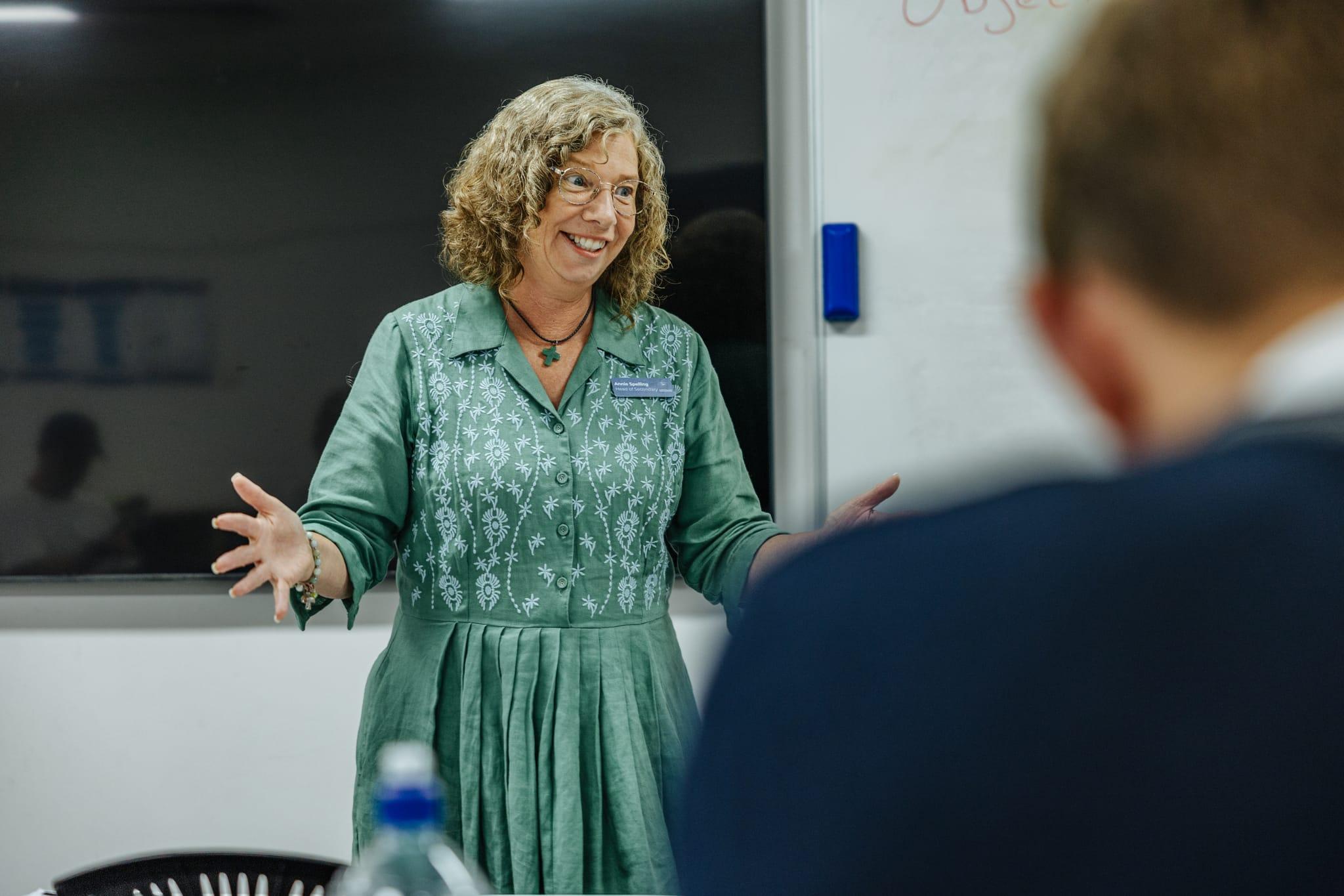 Teacher engaging with students at Australian Christian College Victoria